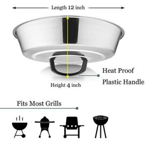 HaSteeL Cheese Melting Dome Set of 2, 12 Inch Round Basting Cover Metal Steam Cover, Stainless Steel Griddle Accessories for Flat Top Grill/Outdoor BBQ/Kitchen Cooking