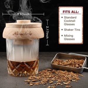 Nakucholy Cocktail Smoker Kit with Torch, Old Fashioned Smoker Kit for Whiskey Bourbon with Wood Chips, Hand Crafted Premium Bartender Kit, Ideal Gifts for Men (Butane Not Included)