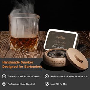 Nakucholy Cocktail Smoker Kit with Torch, Old Fashioned Smoker Kit for Whiskey Bourbon with Wood Chips, Hand Crafted Premium Bartender Kit, Ideal Gifts for Men (Butane Not Included)