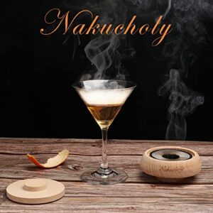 Nakucholy Cocktail Smoker Kit with Torch, Old Fashioned Smoker Kit for Whiskey Bourbon with Wood Chips, Hand Crafted Premium Bartender Kit, Ideal Gifts for Men (Butane Not Included)