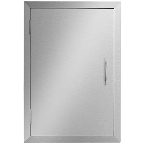 Seeutek Outdoor Kitchen Doors 17W x 24H Inch BBQ Access Door BBQ Island - Stainless Steel Single Wall Construction Vertical Door for Outdoor Kitchen Grilling Station or Commercial