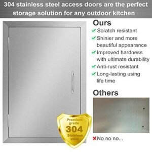 Seeutek Outdoor Kitchen Doors 17W x 24H Inch BBQ Access Door BBQ Island - Stainless Steel Single Wall Construction Vertical Door for Outdoor Kitchen Grilling Station or Commercial