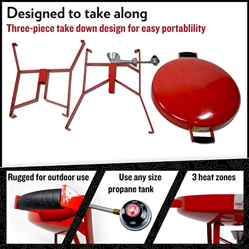 Original FIREDISC 24" Short Outdoor Portable Propane Cooker | Red