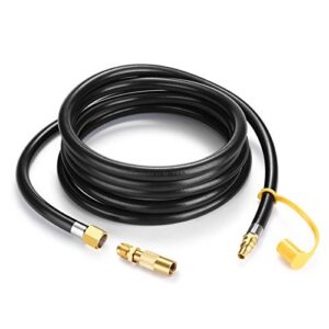 wadeo 12ft rv quick connect propane hose for rv to grill, propane adapter fitting with propane extension hose for blackstone 17"/22" griddle
