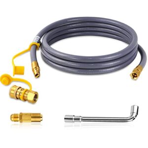 5019 propane to natural gas conversion kit, 10’ hose and 3/8" quick connect fitting, compatible 28",36" griddles, tailgater, rangetop como hardware for patio heaters,grills, smaller tabletop units,etc