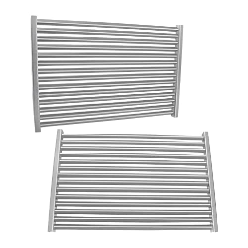 NEURARC 19.5 Inch Stainless Steel Grill grates Replacement Parts for Weber 7524 7528,Genesis 300 Series,Genesis E-310 E-330,Set of 2 Cooking Grid Grates(19.5" x 12.9")