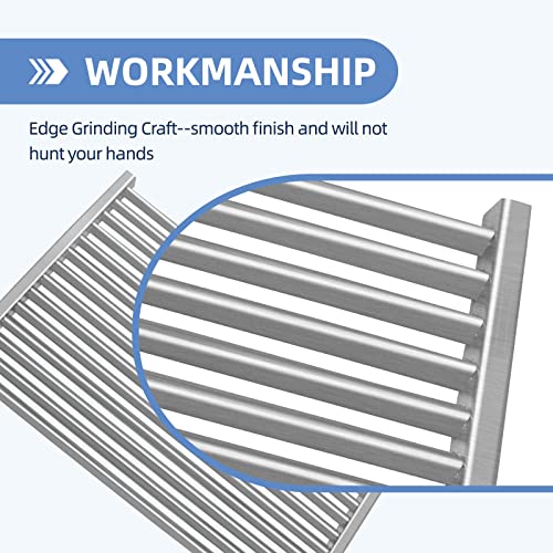 NEURARC 19.5 Inch Stainless Steel Grill grates Replacement Parts for Weber 7524 7528,Genesis 300 Series,Genesis E-310 E-330,Set of 2 Cooking Grid Grates(19.5" x 12.9")