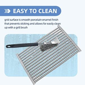 NEURARC 19.5 Inch Stainless Steel Grill grates Replacement Parts for Weber 7524 7528,Genesis 300 Series,Genesis E-310 E-330,Set of 2 Cooking Grid Grates(19.5" x 12.9")