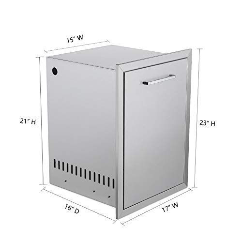 Propane Drawer Stainless Steel Pull-Out Trash/Propane Tank Drawer Storage for Propane Tank or Trash Bin Adds Convenient Storage in Any Outdoor Kitchen