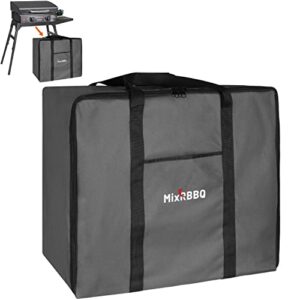 mixrbbq 17" 22" griddle carry bag for blackstone 17" & 22" tabletop griddle with hood and stand, heavy duty bbq grill cover waterproof storage bag griddle accessories