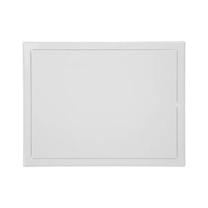 12" x 16" inch access panel door - steel for indoor use - opening flap cover plate - box door lock - door latch - inspection hatch - white polymer coating - intended for walls and ceilings