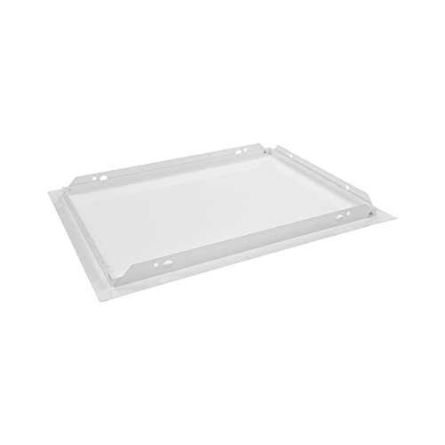 12" x 16" Inch Access Panel Door - Steel for Indoor Use - Opening Flap Cover Plate - Box Door Lock - Door Latch - Inspection Hatch - White Polymer Coating - Intended for Walls and Ceilings