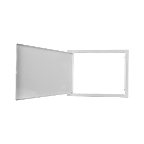 12" x 16" Inch Access Panel Door - Steel for Indoor Use - Opening Flap Cover Plate - Box Door Lock - Door Latch - Inspection Hatch - White Polymer Coating - Intended for Walls and Ceilings