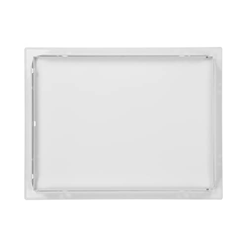 12" x 16" Inch Access Panel Door - Steel for Indoor Use - Opening Flap Cover Plate - Box Door Lock - Door Latch - Inspection Hatch - White Polymer Coating - Intended for Walls and Ceilings