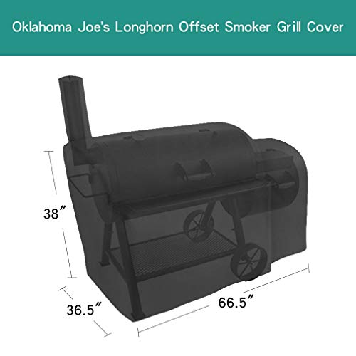 Stanbroil Grill Smoker Cover Replacement for Oklahoma Joe's Longhorn Offset Smoker, Fade and UV Resistant, Black