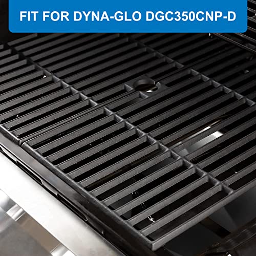 Uniflasy Grill Replacement Parts Kit for Dyna-Glo DGF350CSP DGF350CSP-D 2-Burner Open Cart Propane Gas Grill Stainless Steel Heat Plate Shield and Grill Burner and Cast Iron Cooking Grid Grates