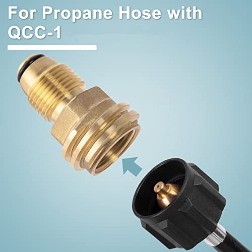 SHINESTAR POL to QCC1 Propane Tank Adapter - Old to New, 100 lb LP Tank Valve to Type-1 Fitting, Solid Brass