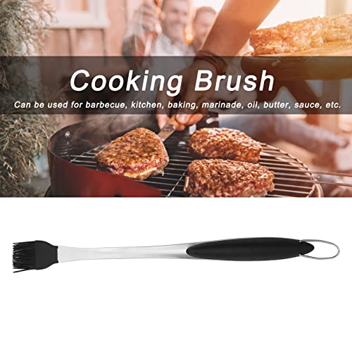 Basting Brush, 17.7 in Multipurpose Stainless Steel Long Handle Basting Brush Oil Spread Brush Heat Insulation Anti‑Scalding Cooking Brush for Pastry Sauce BBQ Grill