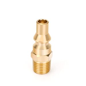 stanbroil propane brass quick connect fitting adapter- full flow male plug x 1/4" male npt for rv portable bbq