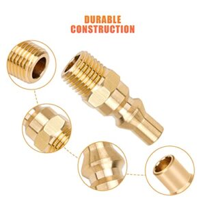 Stanbroil Propane Brass Quick Connect Fitting Adapter- Full Flow Male Plug x 1/4" Male NPT for RV Portable BBQ