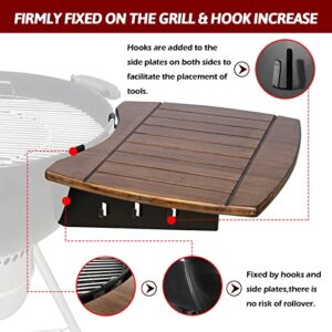 OLIGAI Grill Table for Weber Kettle Grill,Bamboo Charcoal Grill Table Shelf for 22 in Weber Mast Touch Grill,Upgrade Grill Side Table for 22" Weber Kettle Grill,Weber Master Touch Grill Accessories