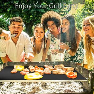 NEWKITCHEN Grill Mats for Outdoor Grill, Set of 6 Nonstick Grill Mat Reusable and Easy to Clean - Works on Gas, Charcoal, Electric Grill and More - 15.75 x 13 Inch