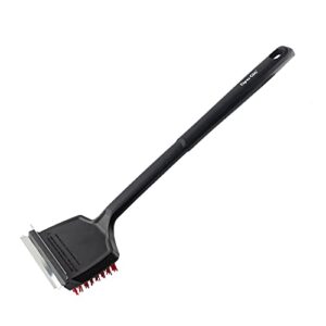 dyna-glo dg18rbn-d w bristles and stainless steel scraper 18" flat top nylon grill brush, black/red