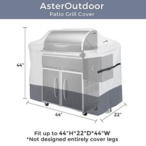 ASTEROUTDOOR Waterproof Patio Grill, Heavy Duty Yarn-Dyed Woven 600d Oxford Fabric,UV Protection Outdoor BBQ Cover,44x22x44 Inches, 44" H x 22" D x 44" W, Grey