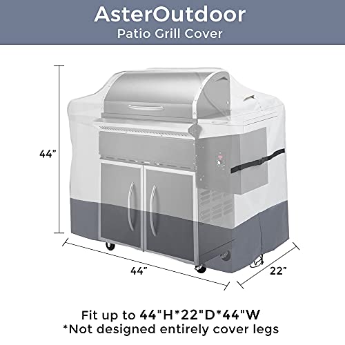 ASTEROUTDOOR Waterproof Patio Grill, Heavy Duty Yarn-Dyed Woven 600d Oxford Fabric,UV Protection Outdoor BBQ Cover,44x22x44 Inches, 44" H x 22" D x 44" W, Grey