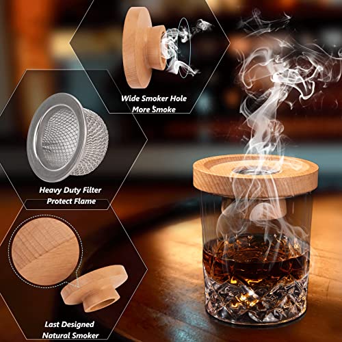 Cocktail Smoker Kit with Torch, Bourbon Whiskey Smoker Infuser Kit with 4 Flavors Wood Chips, Old Fashioned Smoker Kit with Drink Smoker Accessories as for Men, Dad, Husband