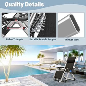 Slsy Zero Gravity Chair, Reclining Lounge Chair with Removable Cushion & Tray for Indoor and Outdoor, Patio Recliner Folding Reclining Chair