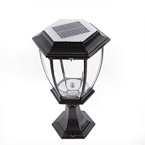 Aluminum Retro Solar Post Cap Light, Outdoor Garden Patio Summit Solar Powered Post Cap Light for Woods Posts （Black）