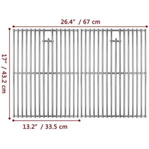 Uniflasy 17 Inches Cooking Grates for Home Depot Nexgrill 720-0830H 720-0830D, 720-0783E, 720-0783C Gas Grill Replacement Parts, Stainless Steel Uniflame Gas Grills Cooking Grids 2 Pack