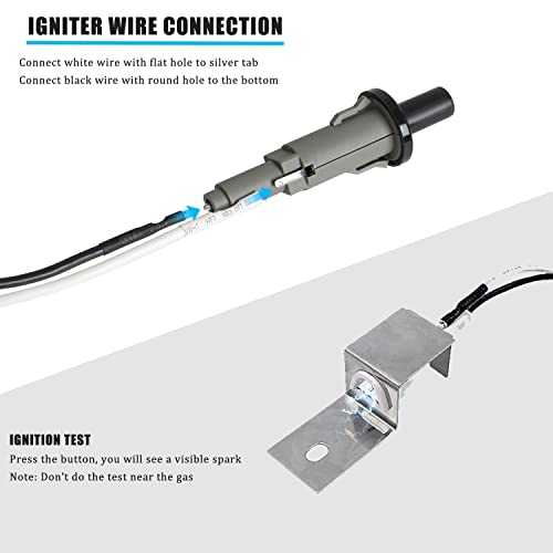 ATKKE 80462 Grill Igniter Replacement Kit with Manual Pushbutton Ignitor Fire Starter for Weber Q Gas Grill Q100/1000 & Q200/2000