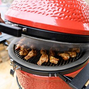 Kamado Joe KJ15040921 Classic Joe III 18-inch Charcoal Grill with Cart and Side Shelves, Blaze Red