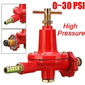 0-30PSI Adjustable High Pressure Propane Regulator Valve for Outdoor BBQ Burner Fryer Valve Campers Tank Regulator