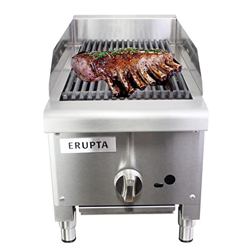 ERUPTA Commercial gas Charbroilers 12'' Natural/Propane Gas grill with 1 Burners BTU 28,000 Restaurant Equipment