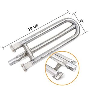 Derurizy 19 1/8" x 6" Gas Grill Burner Stainless Steel Replacement Parts for Brinkmann Charmglow 810-8905-S 810-8907-S and DCS 27DBQR, DCS 30 BGB30-BQR Gas Grill Models, BBQ Pipe Tube Accessories, 3 Pack