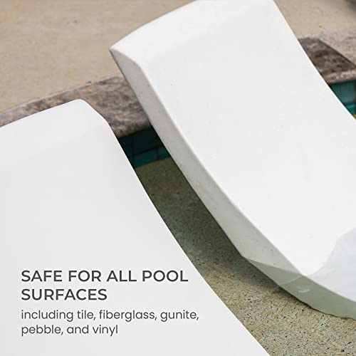 Aqua Outdoors - in-Pool Chaise Lounger - Pool & Sun Shelf Lounge Chair - Designed for Water Depths Up to 9” - Compatible with All Pool Types - Poolside & Sun Deck Tanning - Set of 2 - Classic White