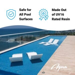 Aqua Outdoors - in-Pool Chaise Lounger - Pool & Sun Shelf Lounge Chair - Designed for Water Depths Up to 9” - Compatible with All Pool Types - Poolside & Sun Deck Tanning - Set of 2 - Classic White