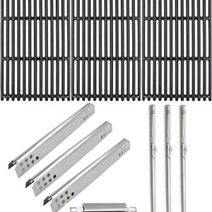 Hongso Grill Parts for Charbroil 466242815 466242716 466242715 463276016 463242716 Models, 17" Grill Grates 3 Pack Heat Plates Burner Tubes and Carryover Tubes Included