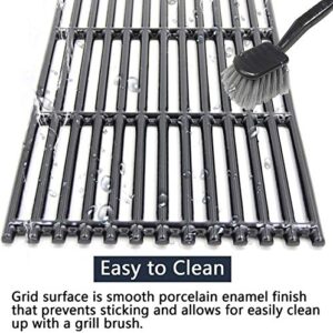 Hongso Grill Parts for Charbroil 466242815 466242716 466242715 463276016 463242716 Models, 17" Grill Grates 3 Pack Heat Plates Burner Tubes and Carryover Tubes Included