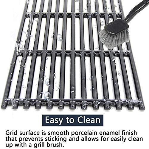 Hongso Grill Parts for Charbroil 466242815 466242716 466242715 463276016 463242716 Models, 17" Grill Grates 3 Pack Heat Plates Burner Tubes and Carryover Tubes Included