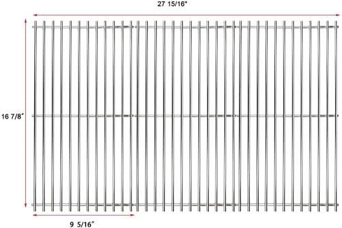 Hisencn 16 7/8" Grill Grates Replacement for Charbroil 463436213, 463436214, 463436215, 463420508, 463440109, 463441312, 463441514, Thermos 461442114, Stainless Steel Cooking Grate, G432-1800-W1