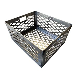 total control ® bbq charcoal basket smoker pit fire box basket 12 x 10 x 6 laser cut - heavy duty