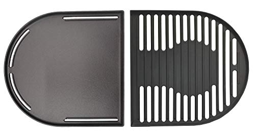 BBQ Grill Cast Iron Cooking Grate Griddle Combo for Coleman Roadtrip X-Cursion, LX, LXE, 285 Grills, Compatible with Swatop Accessories, 2-Pack