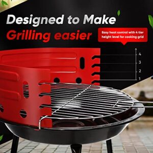 Gas One Charcoal Grill – 16-inch Portable Charcoal Grill – Barbecue Grill with 4 Levels for Flame Control – Dual Venting System – Small Charcoal Grill for Backyard, Camping, Boat