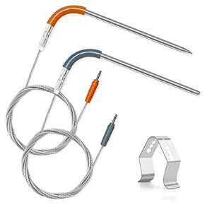grill meat probe ambient probe 2 pack temperature probe replacement for weber igrill 2 igrill 3 igrill mini,weber igrill probe kit with probe holder…