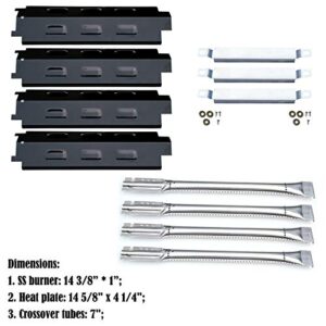 Direct Store Parts Kit DG160 Replacement for Charbroil 463440109 Gas Grill Repair Kit (SS Burner + SS Carry-Over Tubes + Porcelain Steel Heat Plate)