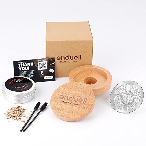 Enduell Cocktail Smoker kit, Drink Smoker Infuser Kit, Old Fashioned Smoker Kit, Apple Wood Chips, Whiskey Smoker kit Top, This Glass Smoker Kit is a Great Gift Idea